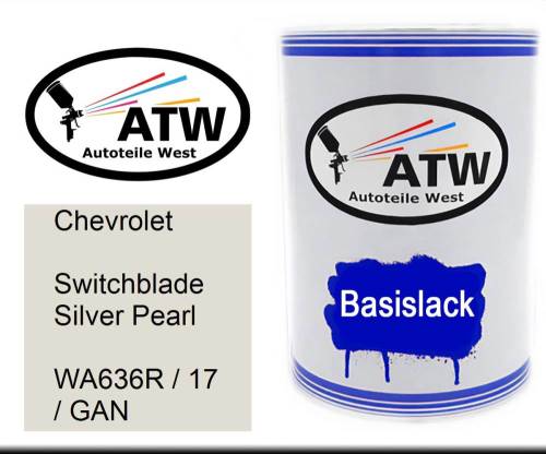 Chevrolet, Switchblade Silver Pearl, WA636R / 17 / GAN: 500ml Lackdose, von ATW Autoteile West.